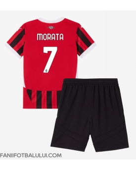 AC Milan Alvaro Morata #7 Echipament de Fotbal Replică 2024-25 Copii Acasa (+ Șorturi)